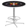 HBS L216-42" Chrome Virginia Military Institute Pub Table by Holland Bar Stool Co. view 1