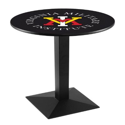 HBS L217-36" Black Wrinkle Virginia Military Institute Pub Table by Holland Bar Stool Co.
