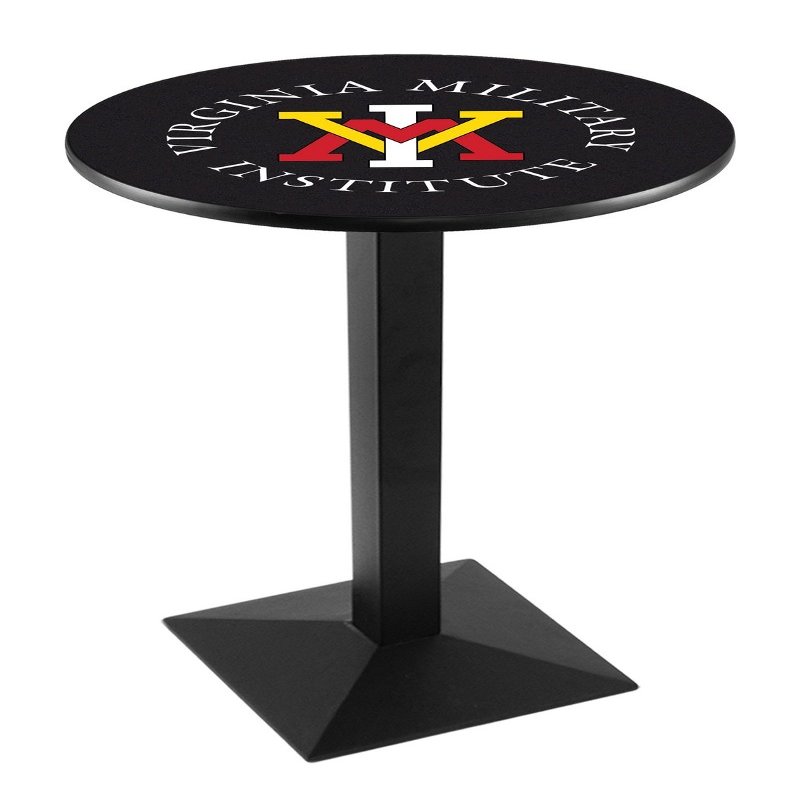 HBS L217-36" Black Wrinkle Virginia Military Institute Pub Table by Holland Bar Stool Co.