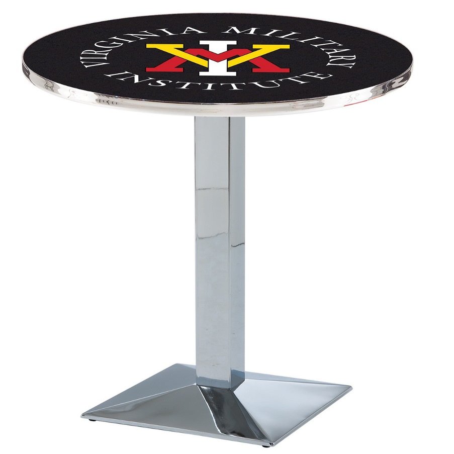 Holland Bar Stool Co. L217-42" Chrome Virginia Military Institute Pub Table