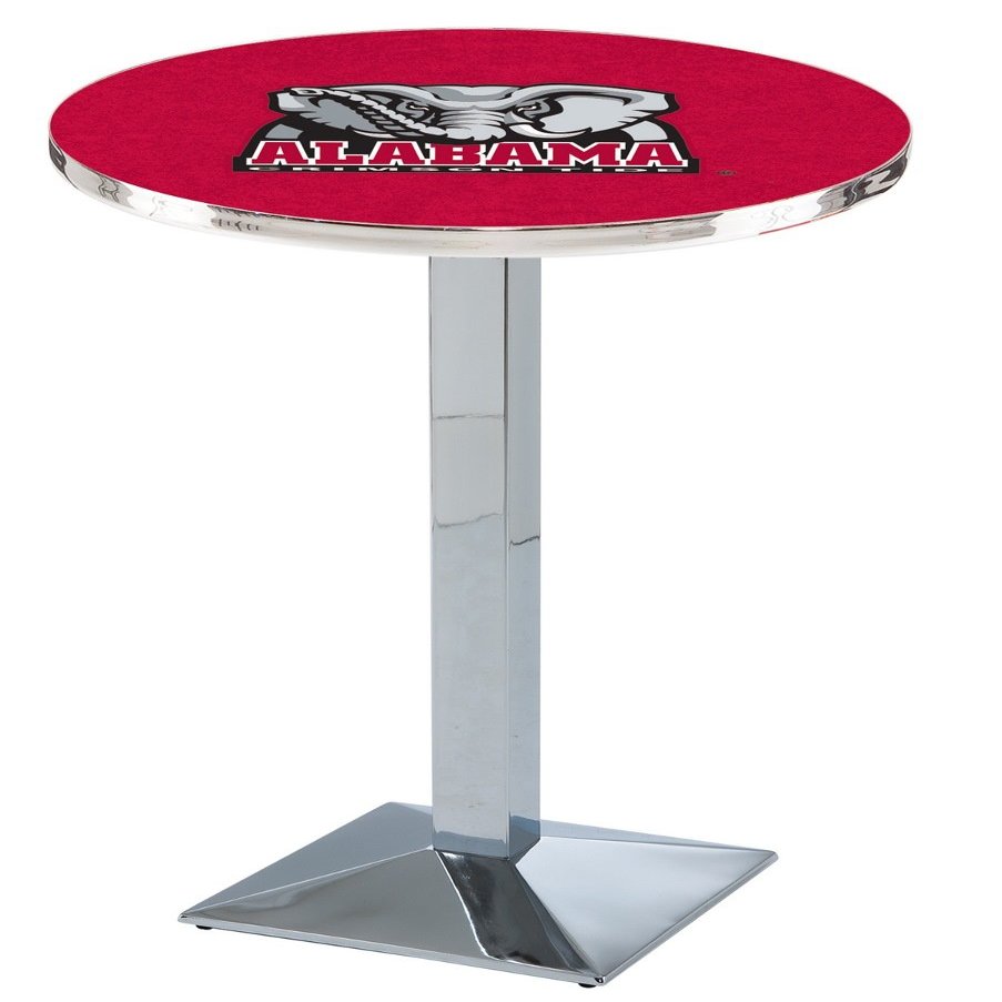 HBS L217-36" Chrome Alabama Pub Table by Holland Bar Stool Co.