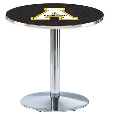 HBS L214-42" Chrome Appalachian State Pub Table by Holland Bar Stool Co.
