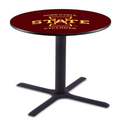 HBS L211-36" Black Wrinkle Iowa State Pub Table by Holland Bar Stool Co.