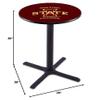 HBS L211-36" Black Wrinkle Iowa State Pub Table by Holland Bar Stool Co. view 2