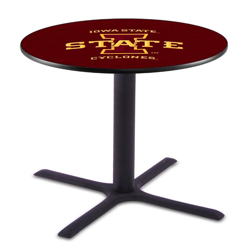 HBS L211-42" Black Wrinkle Iowa State Pub Table by Holland Bar Stool Co.
