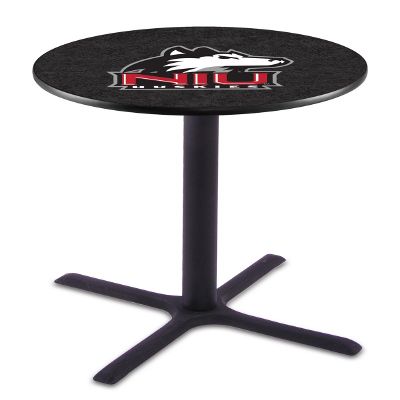 HBS L211-42" Black Wrinkle Northern Illinois Pub Table by Holland Bar Stool Co.