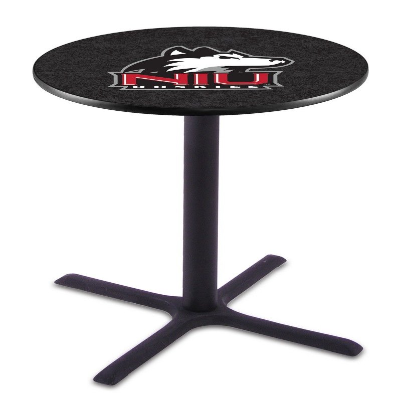 HBS L211-42" Black Wrinkle Northern Illinois Pub Table by Holland Bar Stool Co.