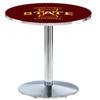 HBS L214-36" Chrome Iowa State Pub Table by Holland Bar Stool Co. view 1
