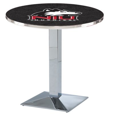 HBS L217-36" Chrome Northern Illinois Pub Table by Holland Bar Stool Co.