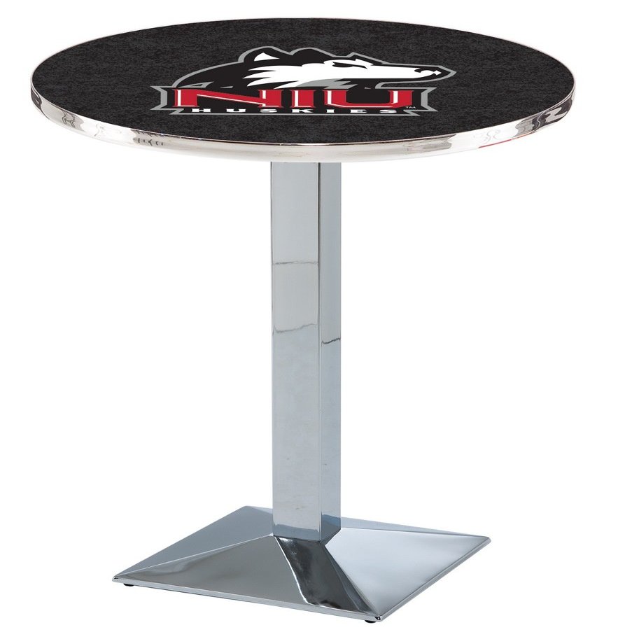 HBS L217-36" Chrome Northern Illinois Pub Table by Holland Bar Stool Co.
