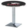 HBS L217-36" Chrome Northern Illinois Pub Table by Holland Bar Stool Co. view 1