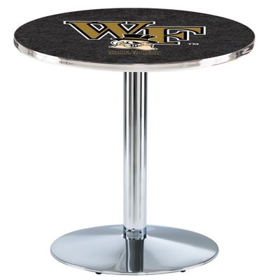 HBS L214-36" Chrome Wake Forest Pub Table by Holland Bar Stool Co.