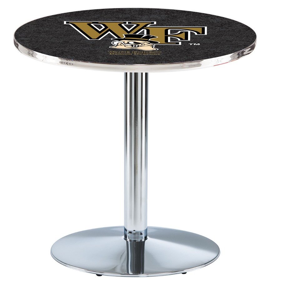 HBS L214-36" Chrome Wake Forest Pub Table by Holland Bar Stool Co.