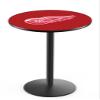 Detroit Red Wings Officially Licensed L214 Black Wrinkle, 42" Tall Pub Table - NHL - 28" Top view 1