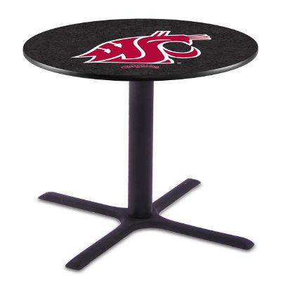 HBS L211-36" Black Wrinkle Washington State Pub Table by Holland Bar Stool Co.