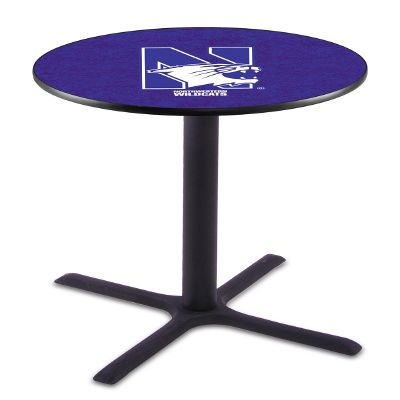 HBS L211-42" Black Wrinkle Northwestern Pub Table by Holland Bar Stool Co.