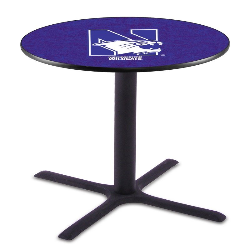 HBS L211-42" Black Wrinkle Northwestern Pub Table by Holland Bar Stool Co.