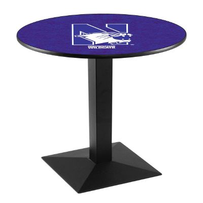 HBS L217-42" Black Wrinkle Northwestern Pub Table by Holland Bar Stool Co.