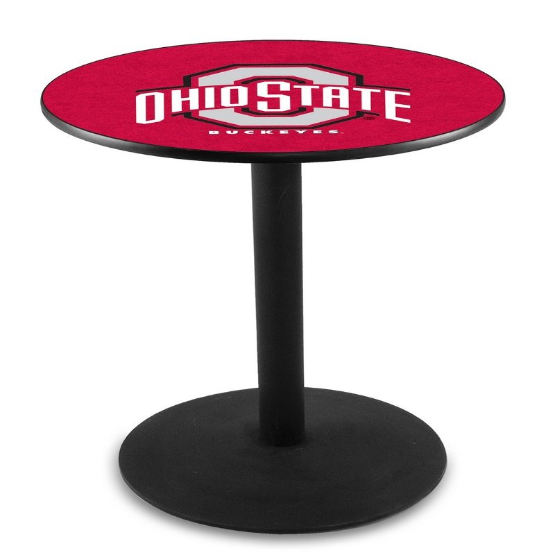 HBS L214-42" Black Wrinkle Ohio State Pub Table by Holland Bar Stool Co.