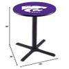 HBS L211-36" Black Wrinkle Kansas State Pub Table by Holland Bar Stool Co. view 2