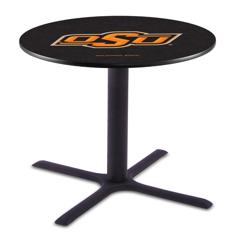 HBS L211-42" Black Wrinkle Oklahoma State Pub Table by Holland Bar Stool Co.
