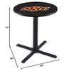 HBS L211-42" Black Wrinkle Oklahoma State Pub Table by Holland Bar Stool Co. view 2