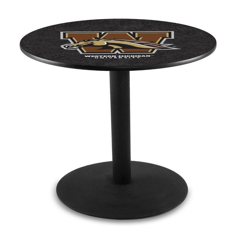 HBS L214-36" Black Wrinkle Western Michigan Pub Table by Holland Bar Stool Co.