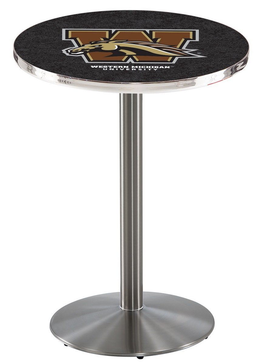 HBS L214-36" Stainless Steel Western Michigan Pub Table by Holland Bar Stool Co.