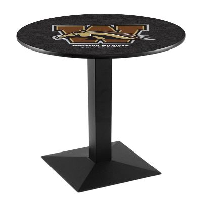 HBS L217-36" Black Wrinkle Western Michigan Pub Table by Holland Bar Stool Co.