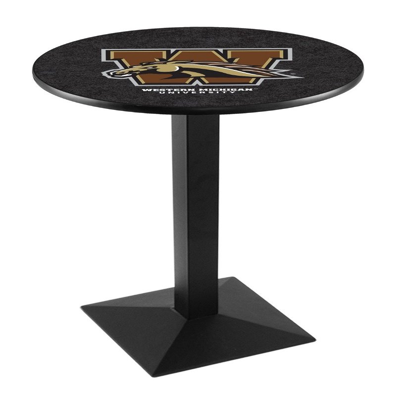 HBS L217-36" Black Wrinkle Western Michigan Pub Table by Holland Bar Stool Co.