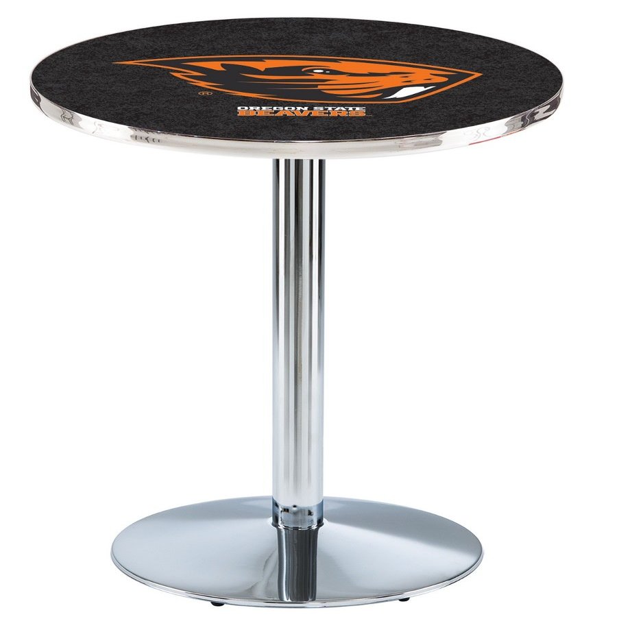 HBS L214-42" Chrome Oregon State Pub Table by Holland Bar Stool Co.
