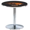 HBS L214-42" Chrome Oregon State Pub Table by Holland Bar Stool Co. view 1