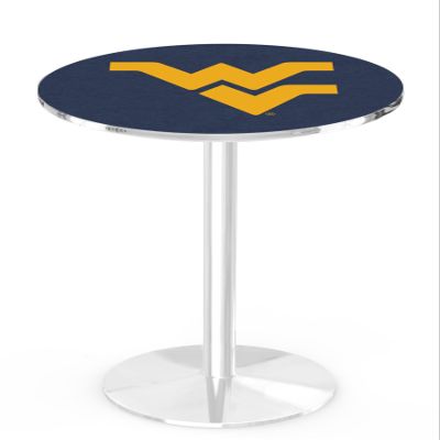 HBS L214-42" Chrome West Virginia Pub Table by Holland Bar Stool Co.