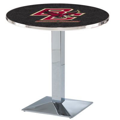 HBS L217-36" Chrome Boston College Pub Table by Holland Bar Stool Co.