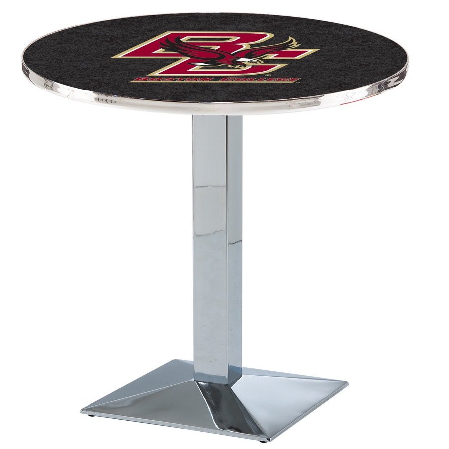 HBS L217-36" Chrome Boston College Pub Table by Holland Bar Stool Co.