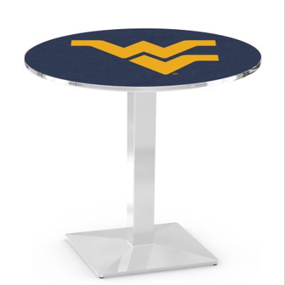 HBS L217-42" Chrome West Virginia Pub Table by Holland Bar Stool Co.