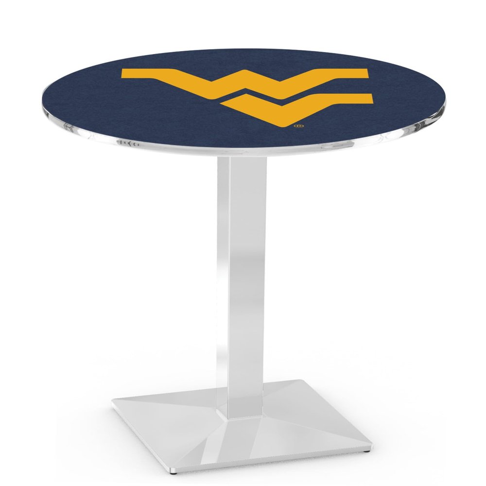 HBS L217-42" Chrome West Virginia Pub Table by Holland Bar Stool Co.