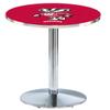 HBS L214-36" Chrome Wisconsin Badger Pub Table by Holland Bar Stool Co.