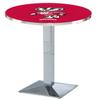 HBS L217-36" Chrome Wisconsin Badger Pub Table by Holland Bar Stool Co. view 1
