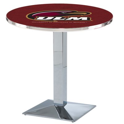HBS L217-36" Chrome Louisiana-Monroe Pub Table by Holland Bar Stool Co.
