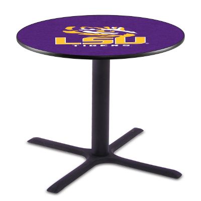 HBS L211-36" Black Wrinkle Louisiana State Pub Table by Holland Bar Stool Co.