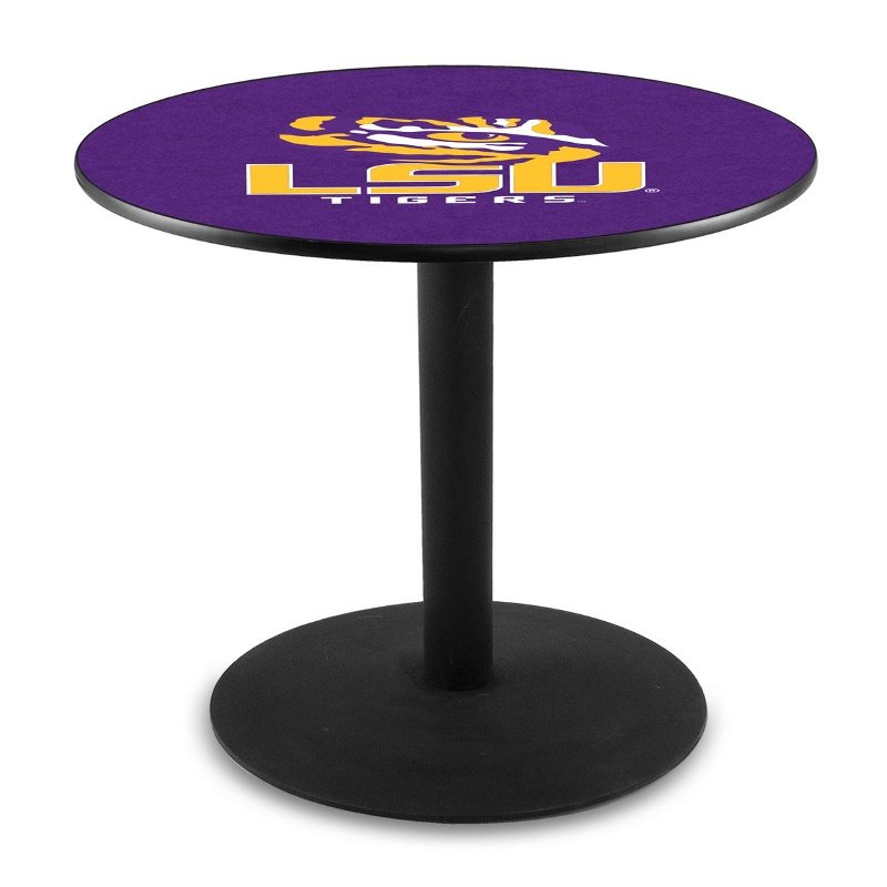 HBS L214-36" Black Wrinkle Louisiana State Pub Table by Holland Bar Stool Co.