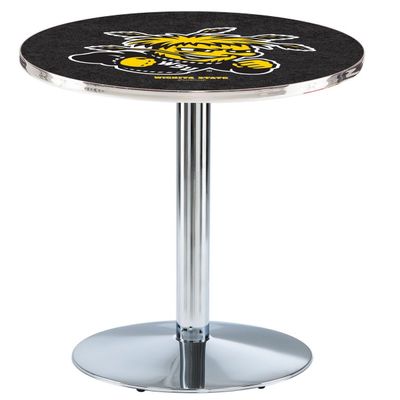 HBS L214-42" Chrome Wichita State Pub Table by Holland Bar Stool Co.