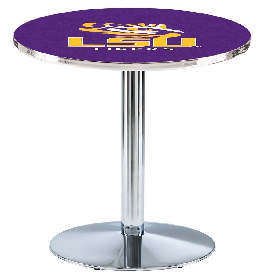 HBS L214-42" Chrome Louisiana State Pub Table by Holland Bar Stool Co.
