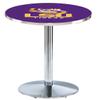 HBS L214-42" Chrome Louisiana State Pub Table by Holland Bar Stool Co.