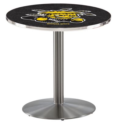 HBS L214-36" Stainless Steel Wichita State Pub Table by Holland Bar Stool Co.