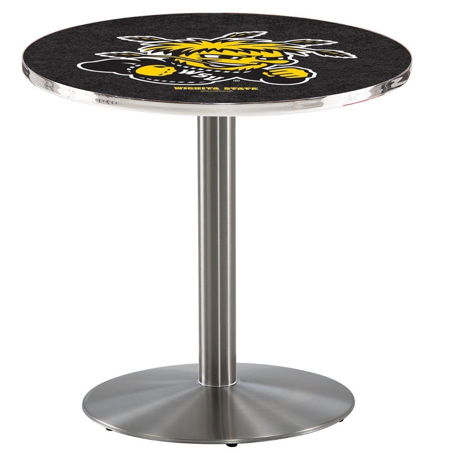 HBS L214-36" Stainless Steel Wichita State Pub Table by Holland Bar Stool Co.