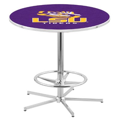 HBS L216-42" Chrome Louisiana State Pub Table by Holland Bar Stool Co.