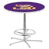 HBS L216-42" Chrome Louisiana State Pub Table by Holland Bar Stool Co. view 1