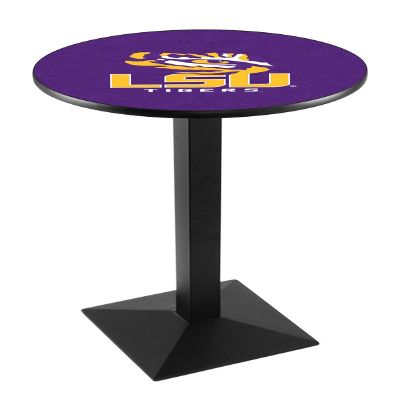 HBS L217-36" Black Wrinkle Louisiana State Pub Table by Holland Bar Stool Co.